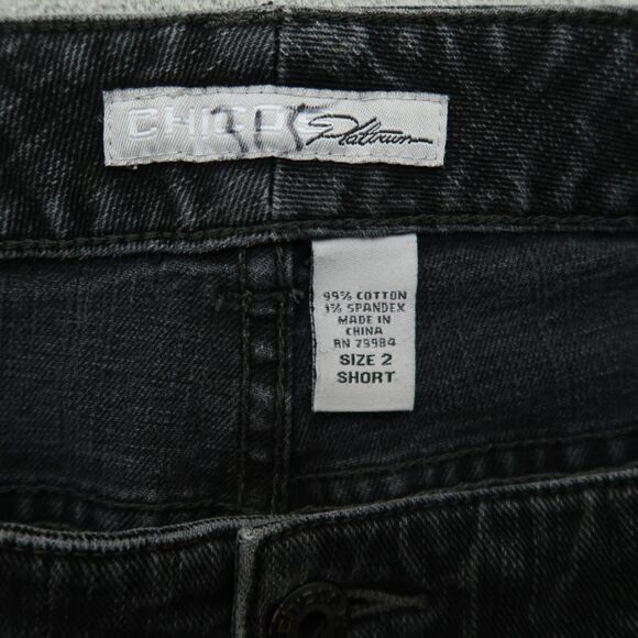 Chico's Platinum Jeans Women's 2 US-12 Short Gray Mid-Rise Slim Leg 27.5" Inseam - Picture 7 of 15